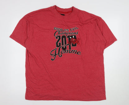 Mens UK Size L boohooMAN Red  T-Shirt