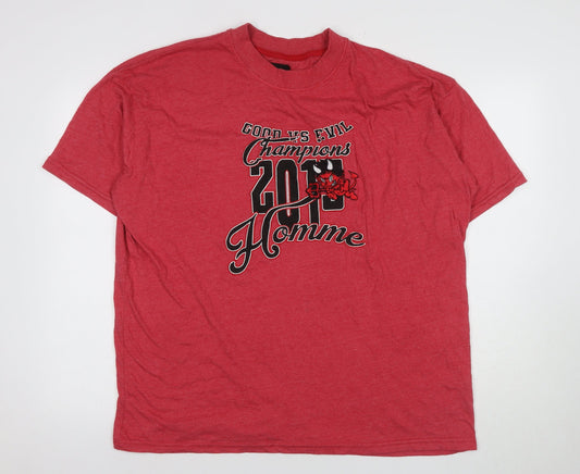 Mens UK Size L boohooMAN Red  T-Shirt