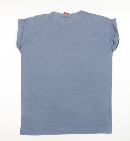 Unisex Adults UK Size 8 Coca-Cola Blue Basic T-Shirt