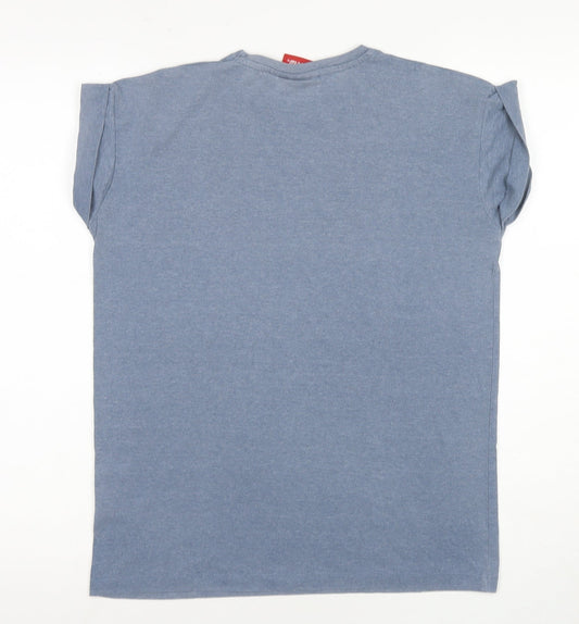 Unisex Adults UK Size 8 Coca-Cola Blue Basic T-Shirt