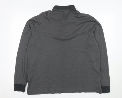 Lands' End Men's Grey XL Long Sleeve Polo Shirt