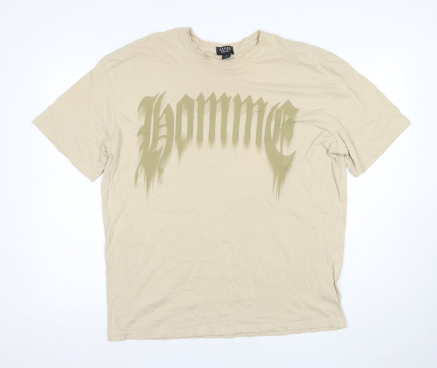Mens UK Size M boohooMAN Beige  T-Shirt