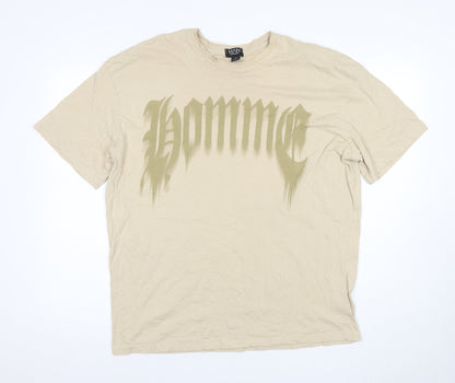 Mens UK Size M boohooMAN Beige  T-Shirt