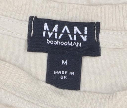 Mens UK Size M boohooMAN Beige  T-Shirt