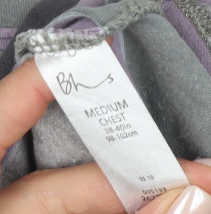 Trait Men's Grey Striped Polo Shirt Size M