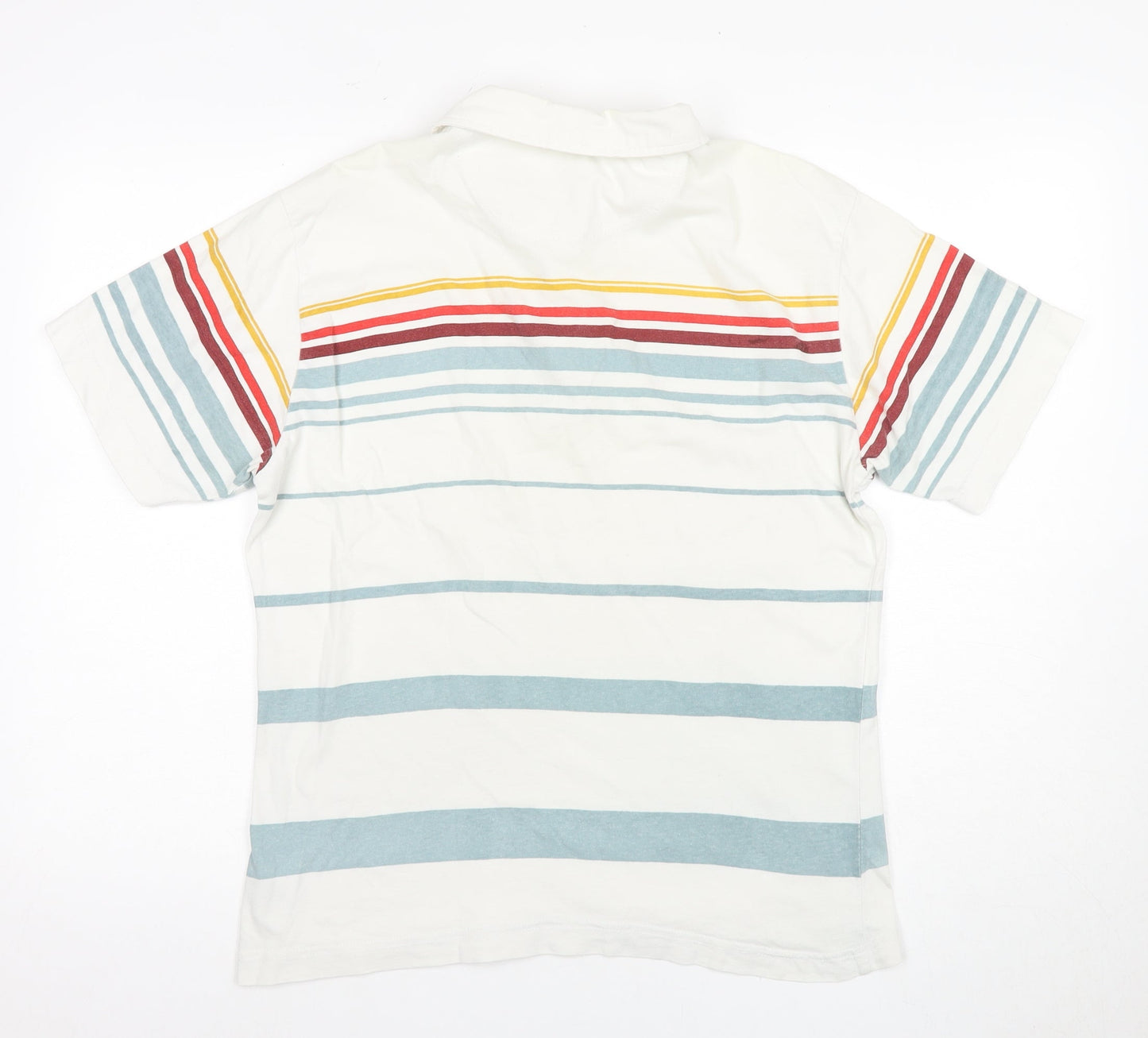 Petroleum Men's White Striped Polo Shirt - Medium