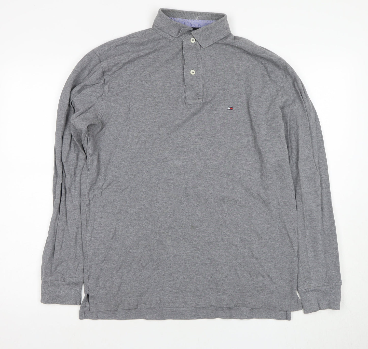 Tommy Hilfiger Men's Grey M Long Sleeve Polo