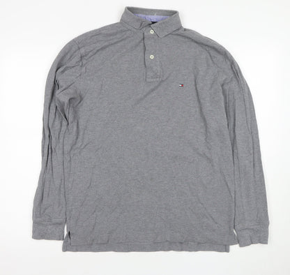 Tommy Hilfiger Men's Grey M Long Sleeve Polo