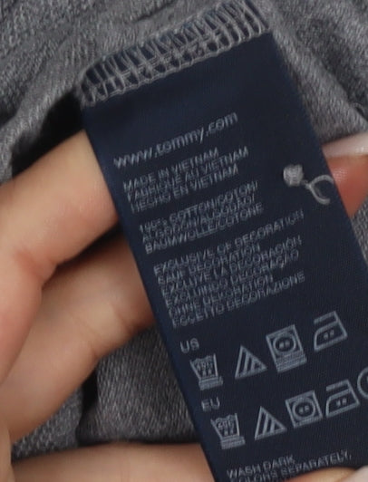 Tommy Hilfiger Men's Grey M Long Sleeve Polo