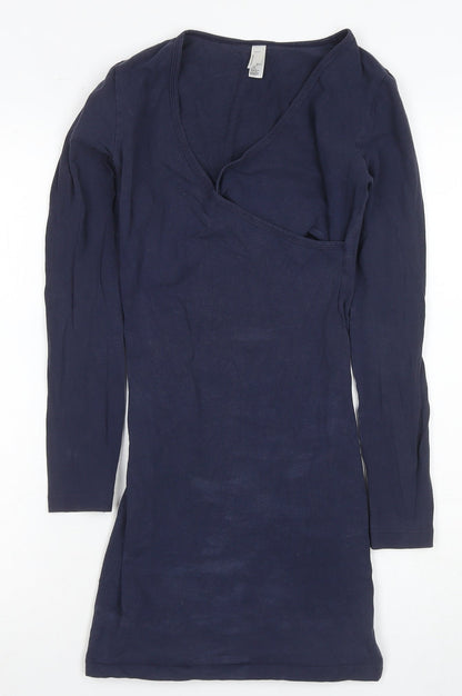 American Apparel Women's Blue Long Sleeve Sheath Dress