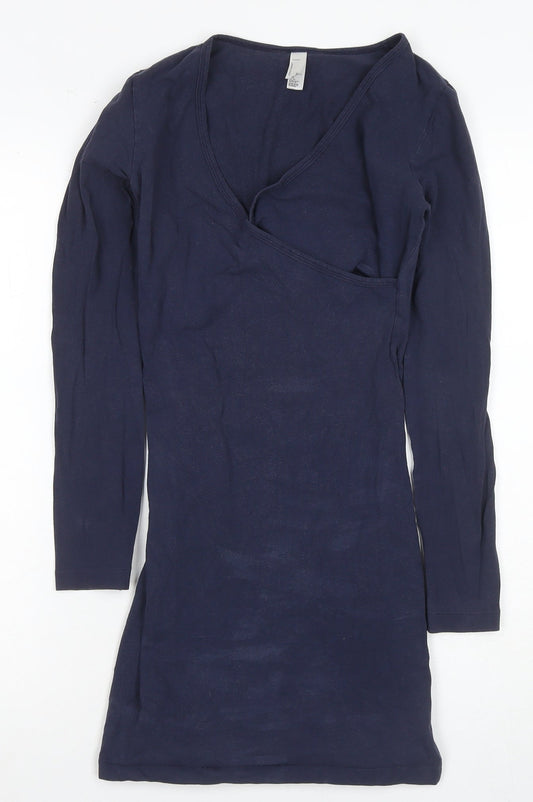 American Apparel Women's Blue Long Sleeve Sheath Dress