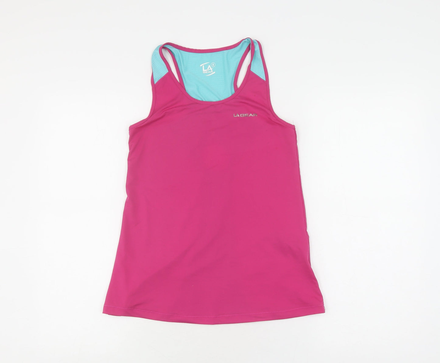 LA Gear Women's Pink and Blue Tank Top Size 8 Athletic Fit