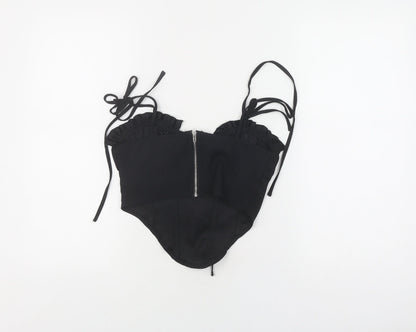 Womens UK Size 6 PRETTYLITTLETHING Black Camisole