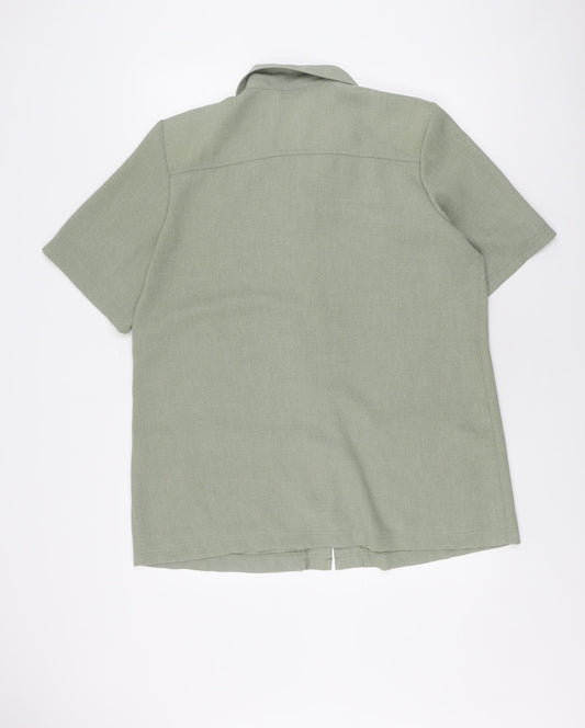 Womens UK Size 18 Bonmarché Green Basic Button-Up