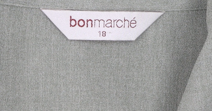 Womens UK Size 18 Bonmarché Green Basic Button-Up