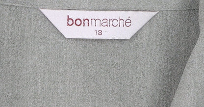 Womens UK Size 18 Bonmarché Green Basic Button-Up