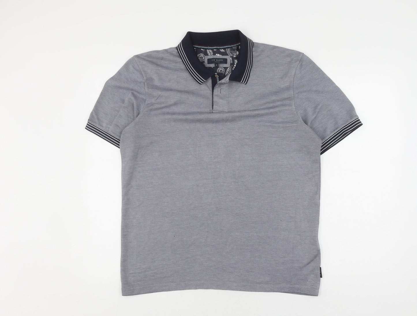 Ted Baker Men's Grey Polo Shirt L - Short Sleeve Collared