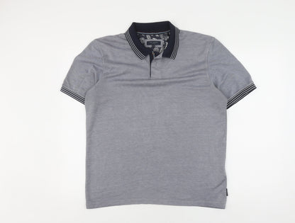 Ted Baker Men's Grey Polo Shirt L - Short Sleeve Collared