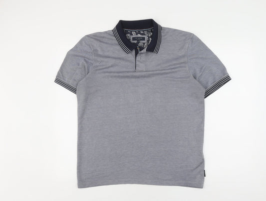 Ted Baker Men's Grey Polo Shirt L - Short Sleeve Collared
