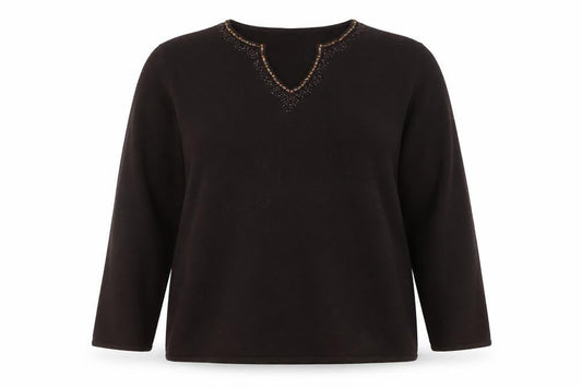 Womens UK Size 22/24 Style by EWM Brown Pullover Jumper