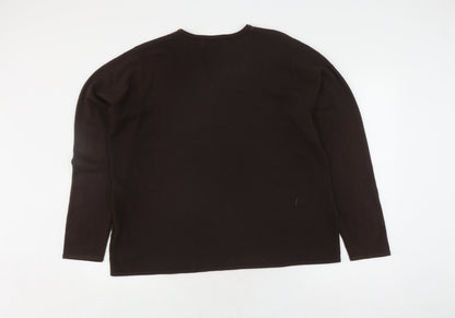 Womens UK Size 22/24 Style by EWM Brown Pullover Jumper