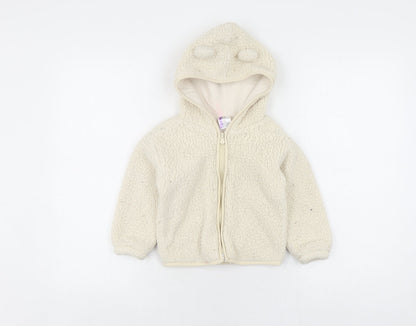 Gap Boys Ivory Hooded Fleece Jacket - Size 4 Years