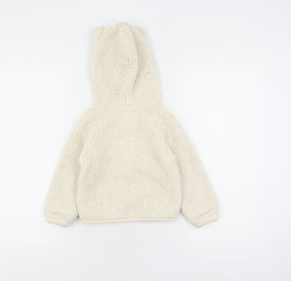 Gap Boys Ivory Hooded Fleece Jacket - Size 4 Years