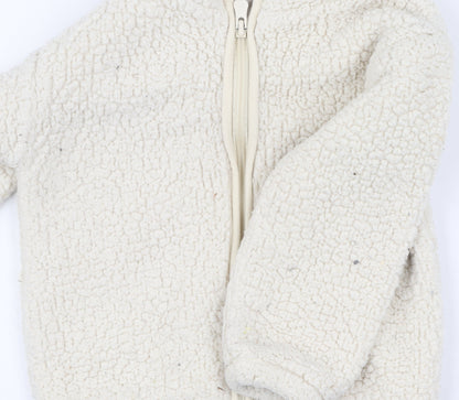 Gap Boys Ivory Hooded Fleece Jacket - Size 4 Years