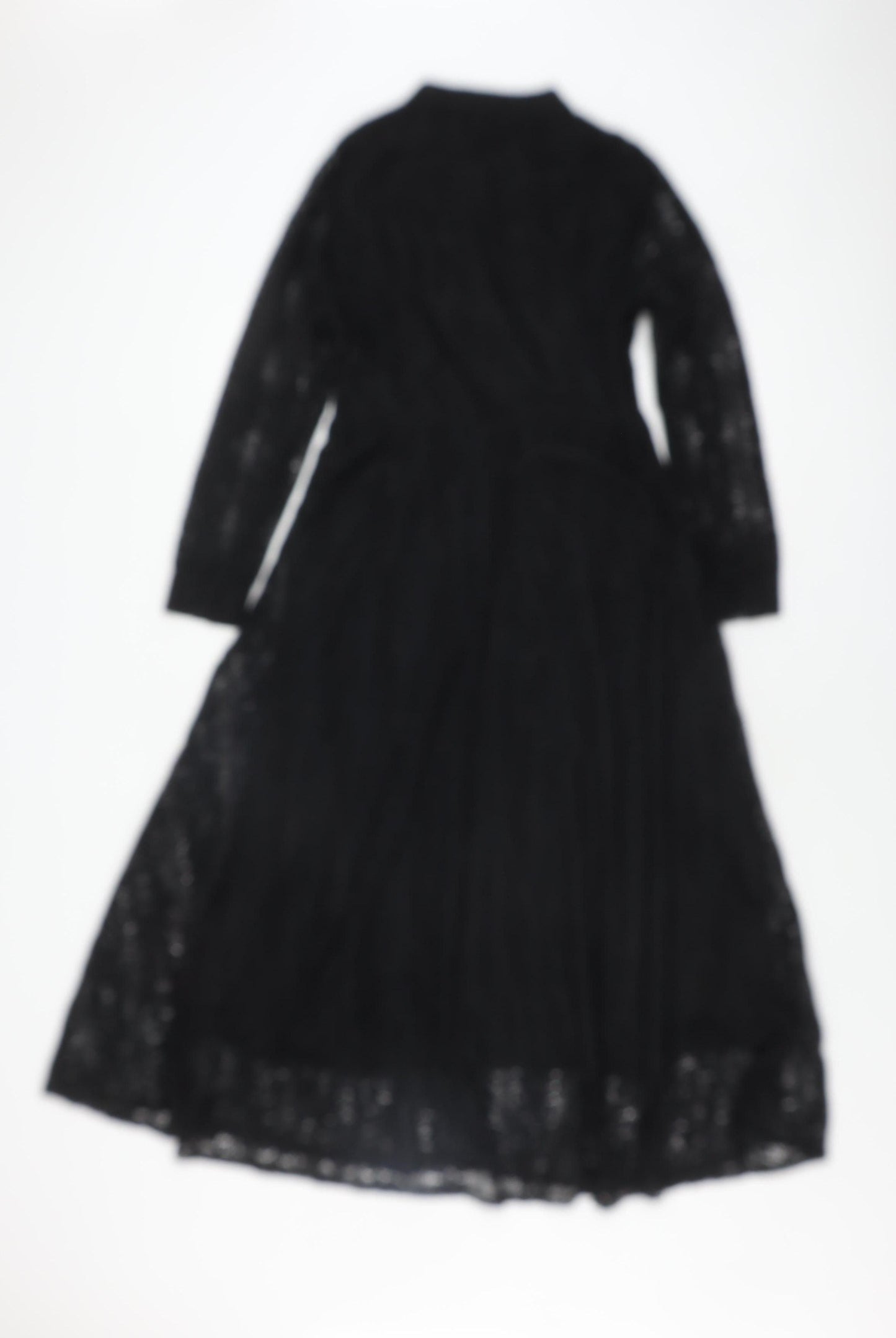 Elegant Black Lace A-Line Dress for Women Size M