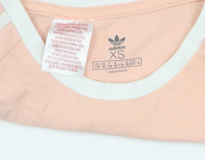 Adidas Girls Pink Cropped T-Shirt, Long Sleeve, Size 7-8