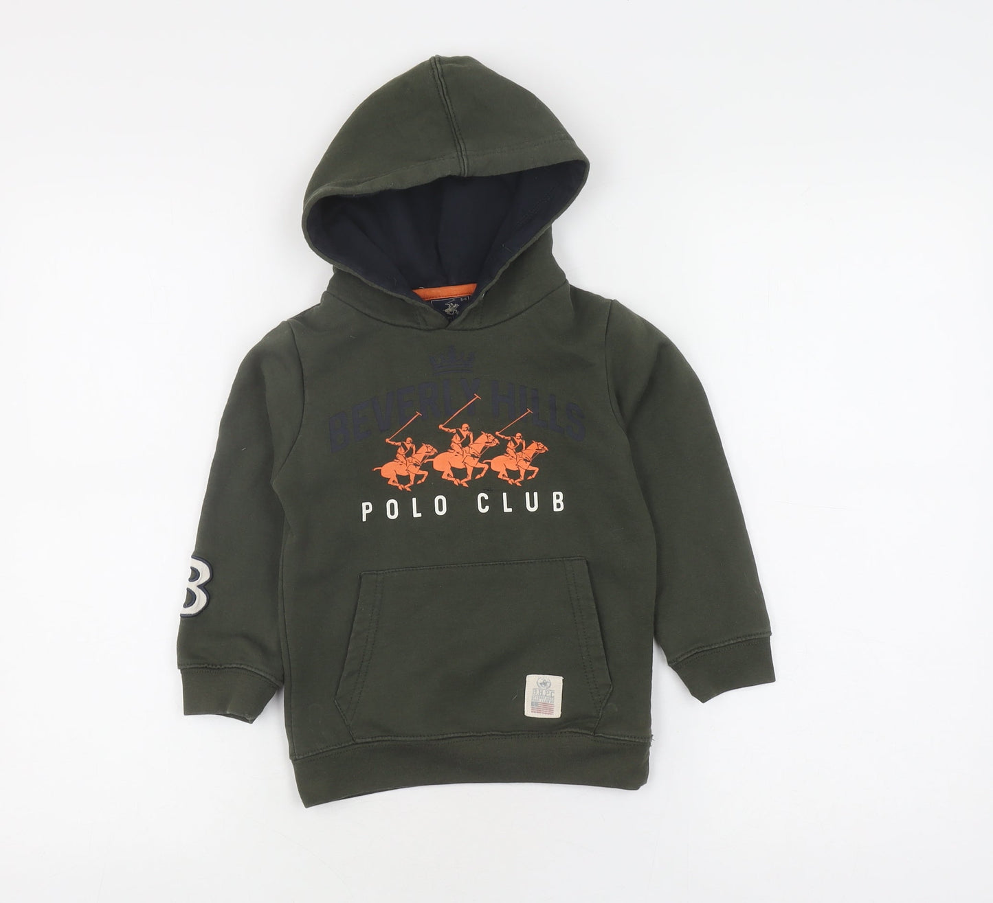 Beverly Hills Polo Club Boys Green Pullover Hoodie 5-6 Years