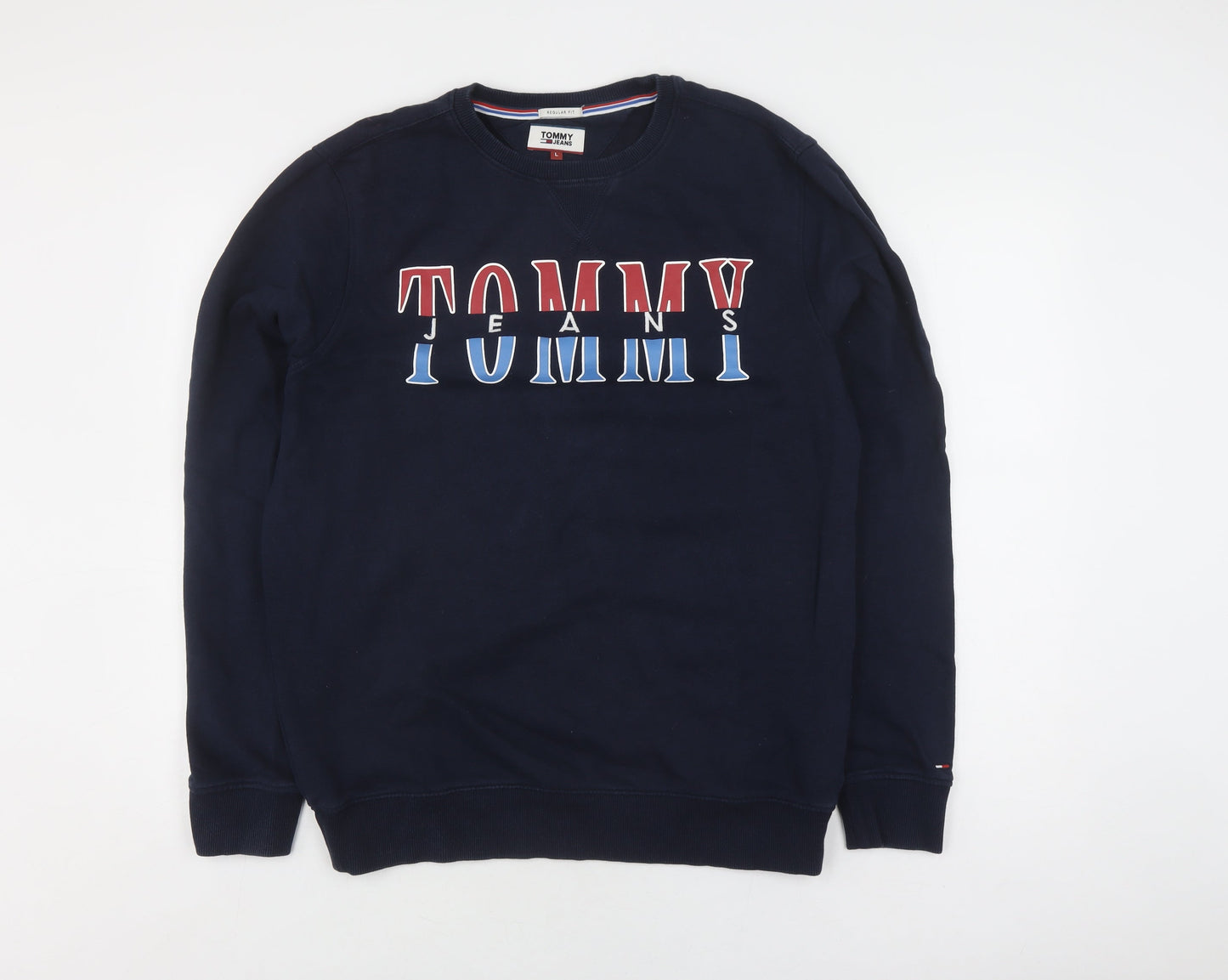 Tommy Jeans Men's Navy Blue Logo Sweatshirt L