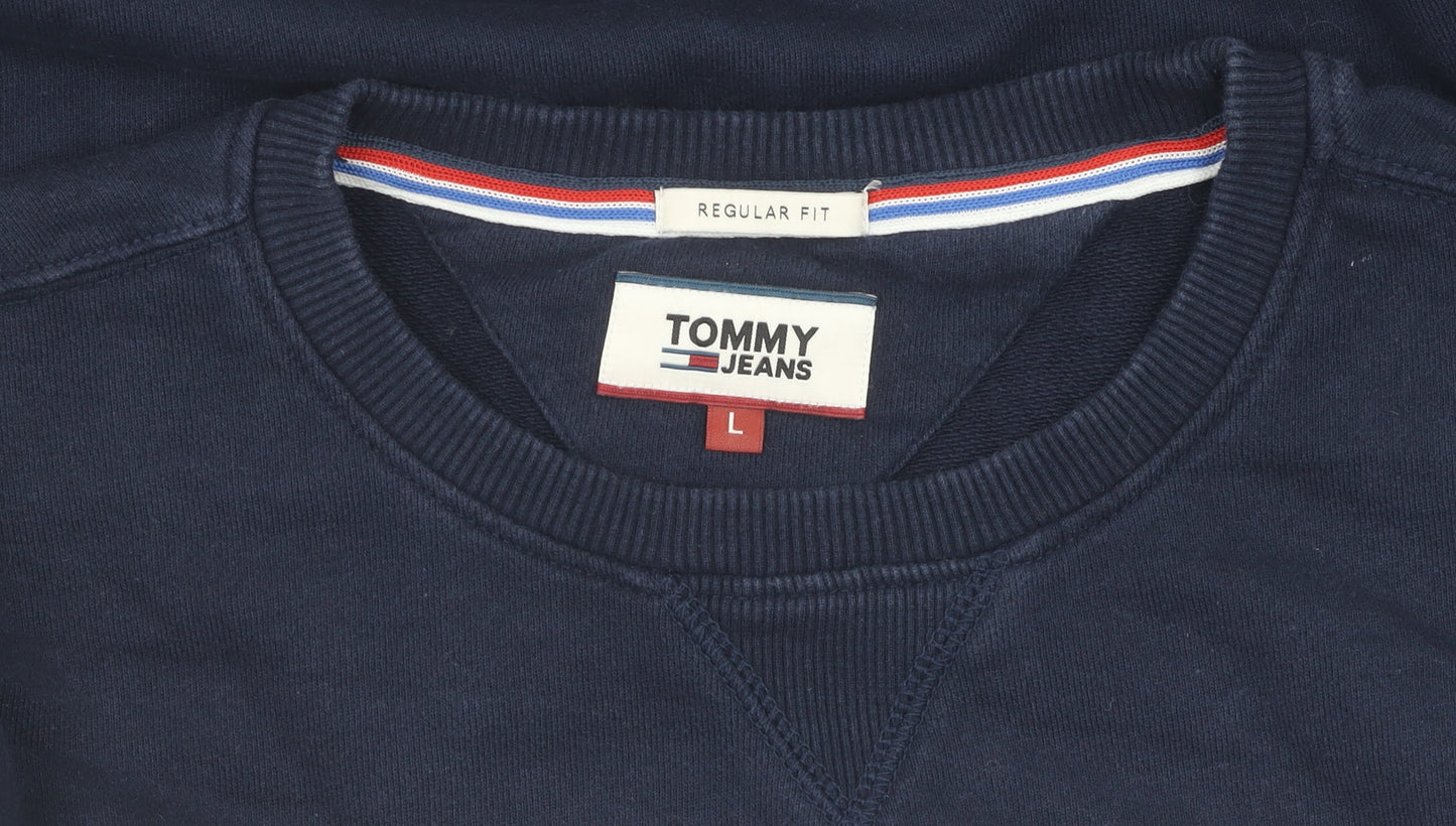 Tommy Jeans Men's Navy Blue Logo Sweatshirt L