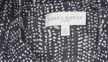 Edina Ronay Women's Blue Polka Dot Blouse Size 10