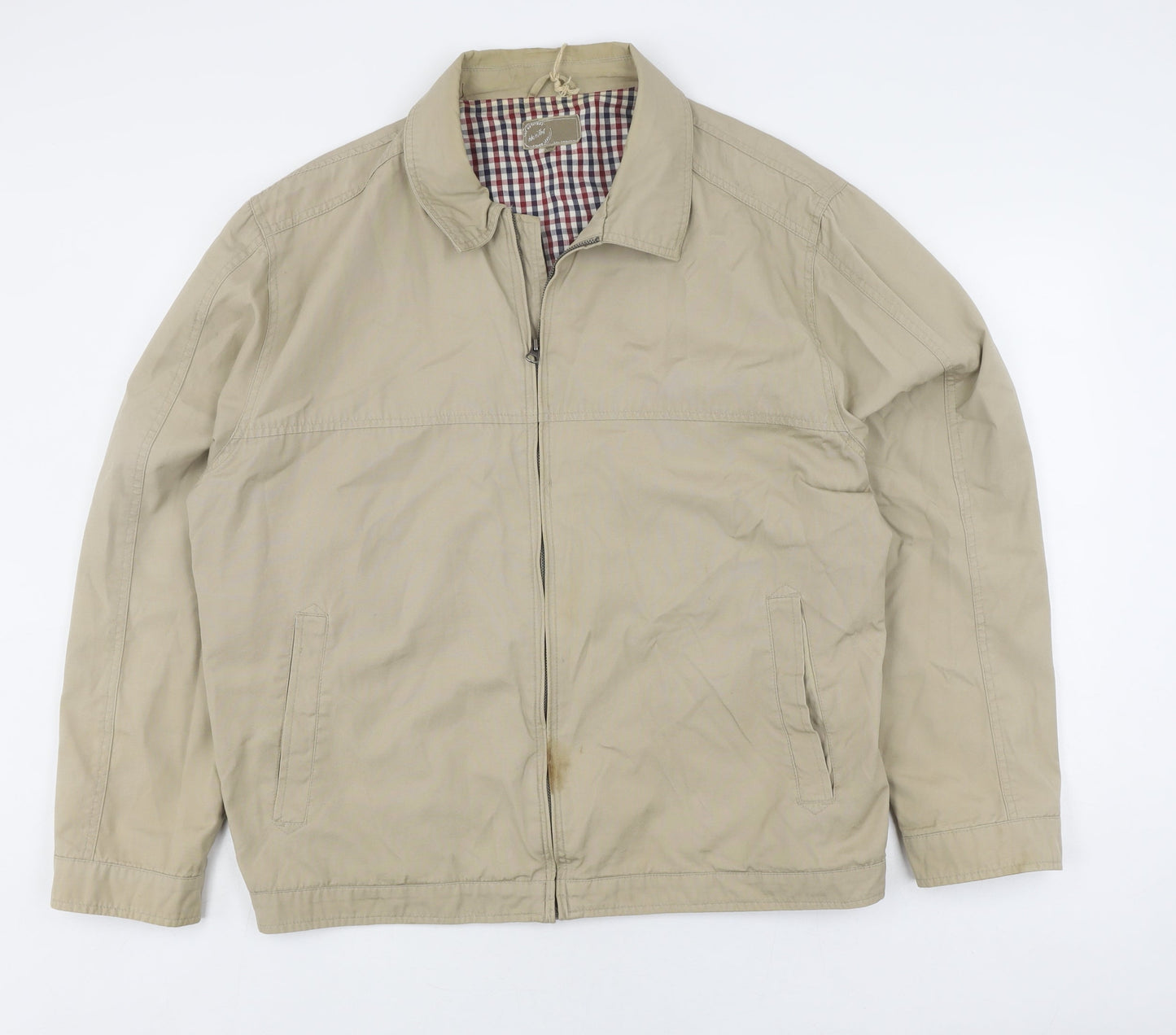 Wolsey Men's Beige XL Bomber Jacket Full Zip Casual