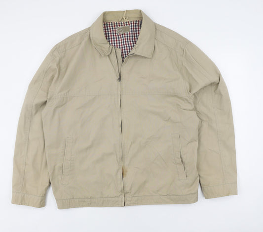 Wolsey Men's Beige XL Bomber Jacket Full Zip Casual