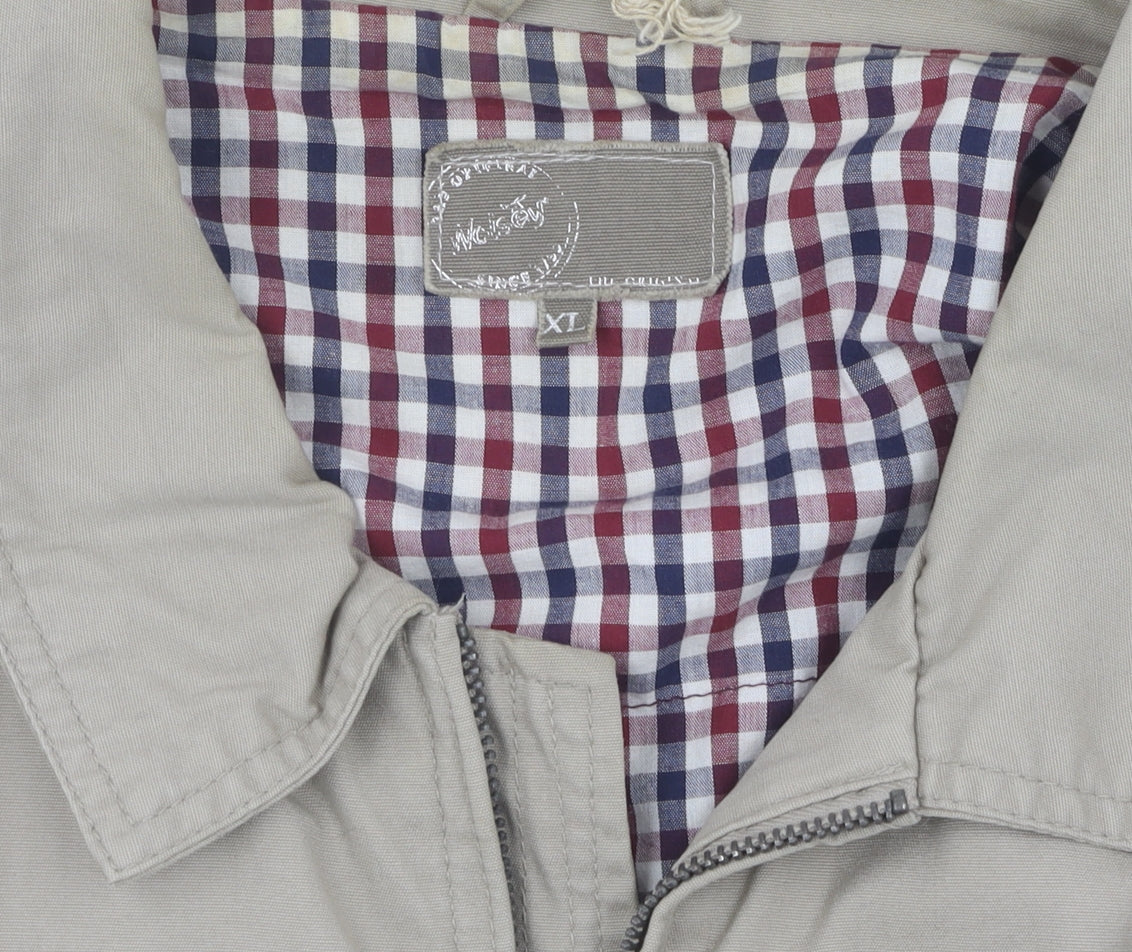 Wolsey Men's Beige XL Bomber Jacket Full Zip Casual