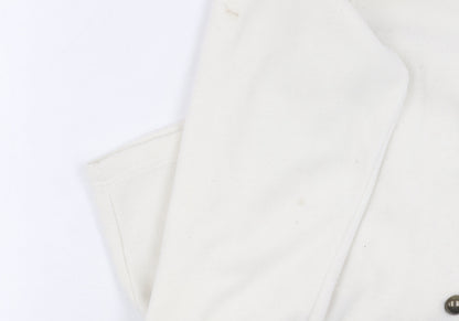 Blair Women's Ivory Fleece Jacket Large, Buttoned