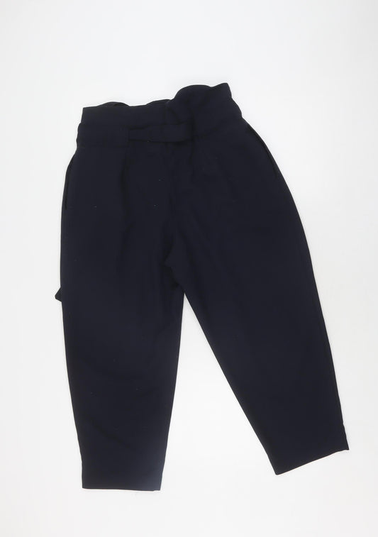 Womens UK Size 12 ASOS Regular Fit Cropped Black Trousers