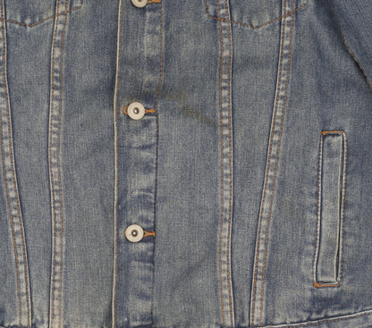 ASOS Men's Blue Denim Bomber Jacket, Size S