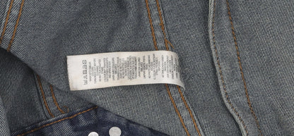 ASOS Men's Blue Denim Bomber Jacket, Size S