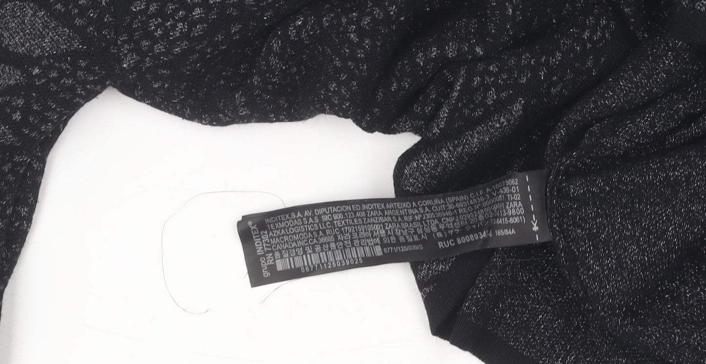 Womens UK Size S Zara Black Pullover Jumper