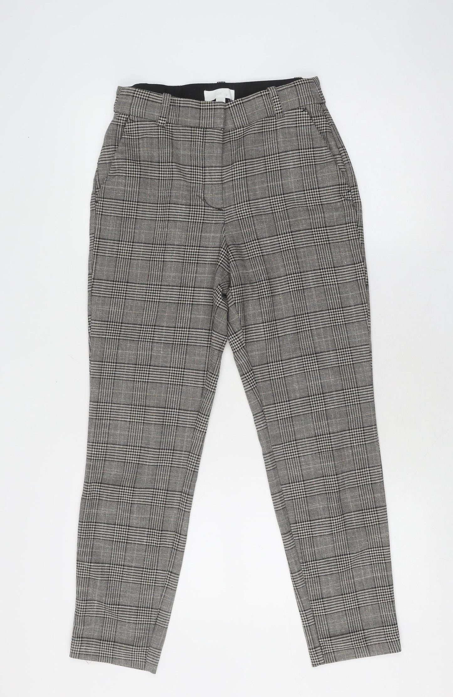 Womens UK Size 8 H&M Regular Fit Cropped Grey Trousers
