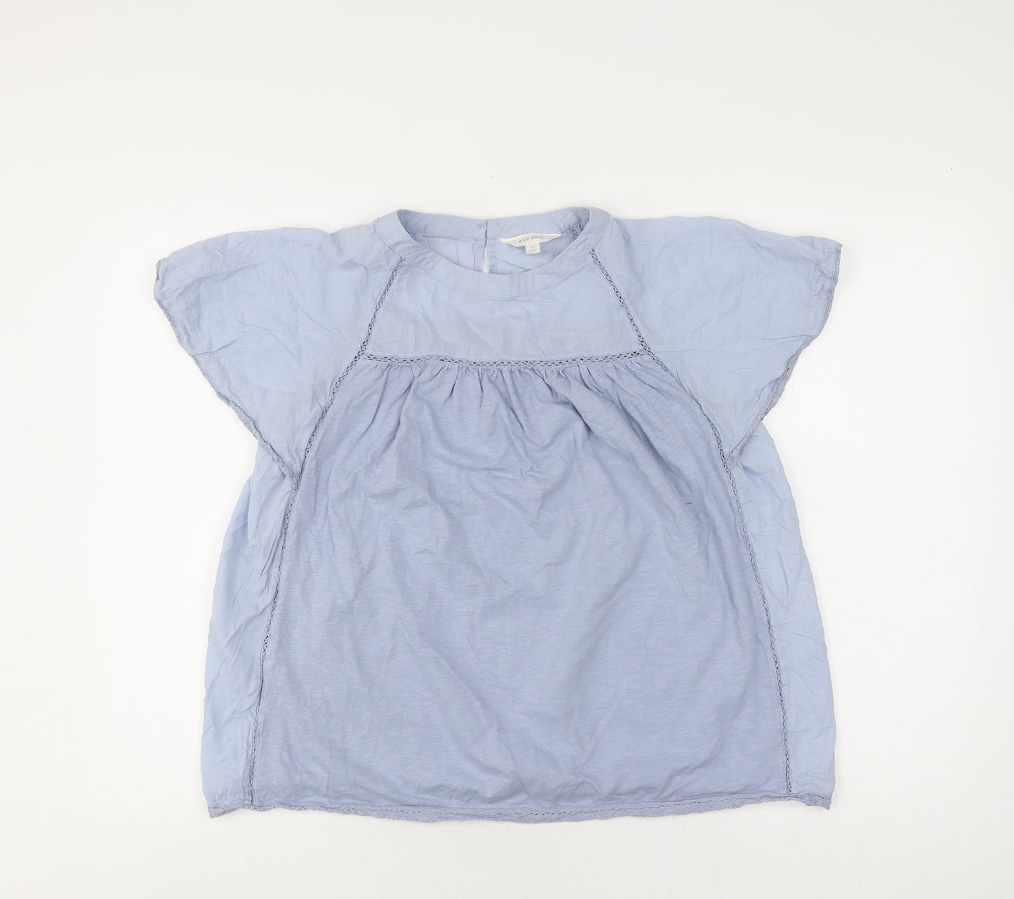 Womens UK Size 12 Marks and Spencer Blue Tunic Blouse