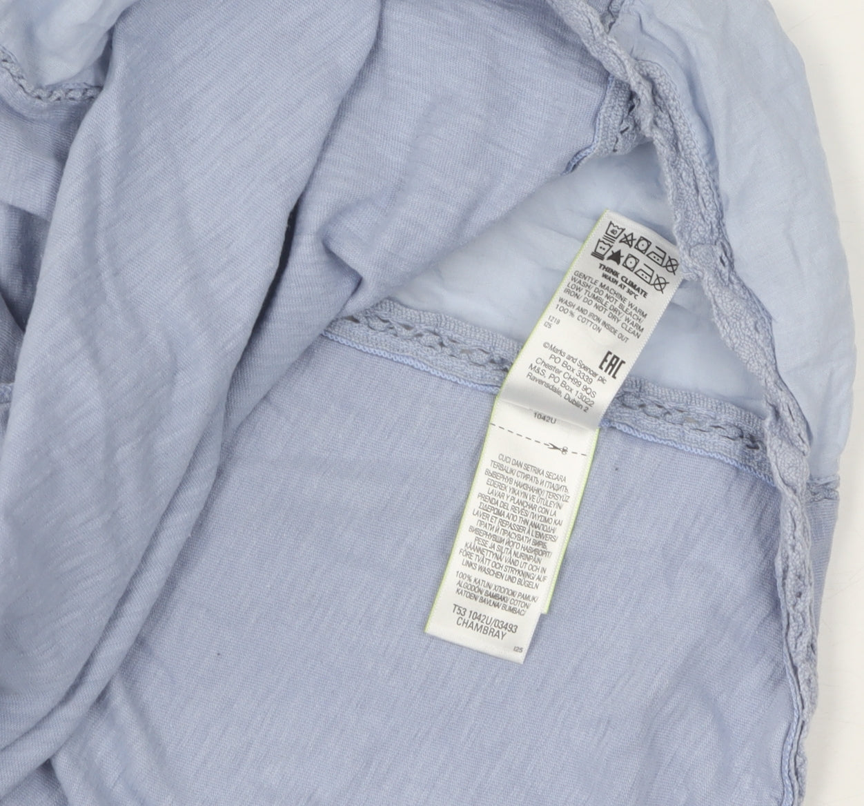 Womens UK Size 12 Marks and Spencer Blue Tunic Blouse