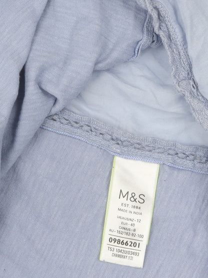 Womens UK Size 12 Marks and Spencer Blue Tunic Blouse