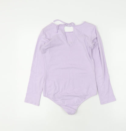 Disney Girls Purple Cotton T-Shirt with Dumbo and Stitch - Size 12