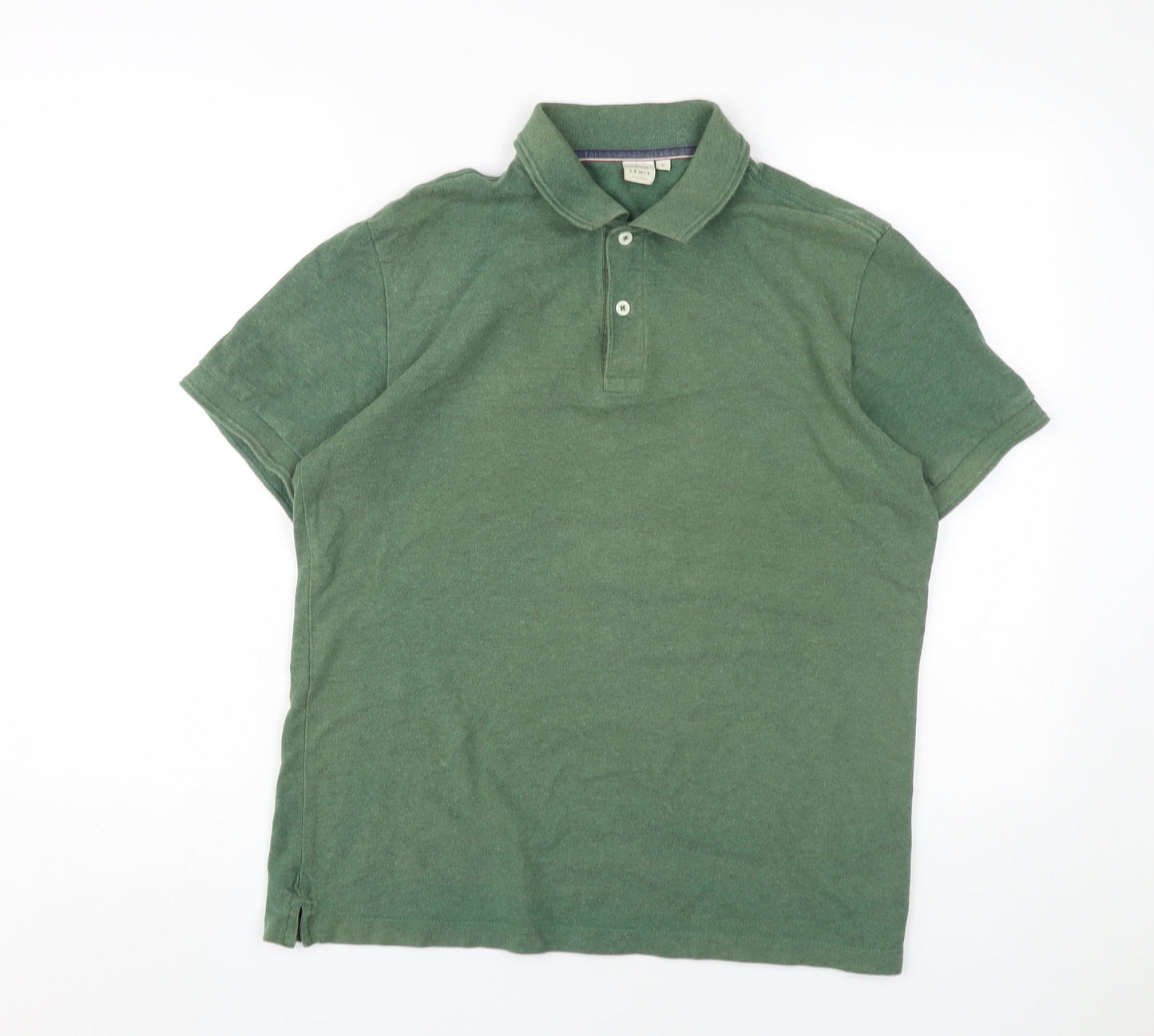 John Lewis Men's Green Polo, Medium, Short Sleeve, Cotton