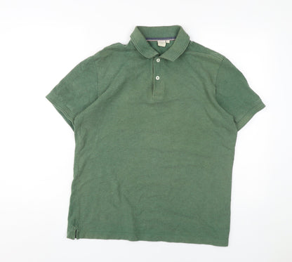John Lewis Men's Green Polo, Medium, Short Sleeve, Cotton