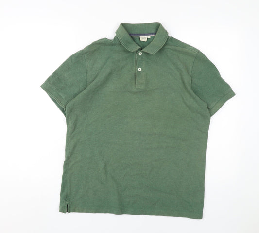 John Lewis Men's Green Polo, Medium, Short Sleeve, Cotton